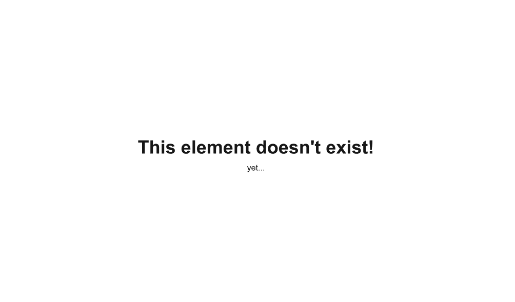screenshot of the element not found page